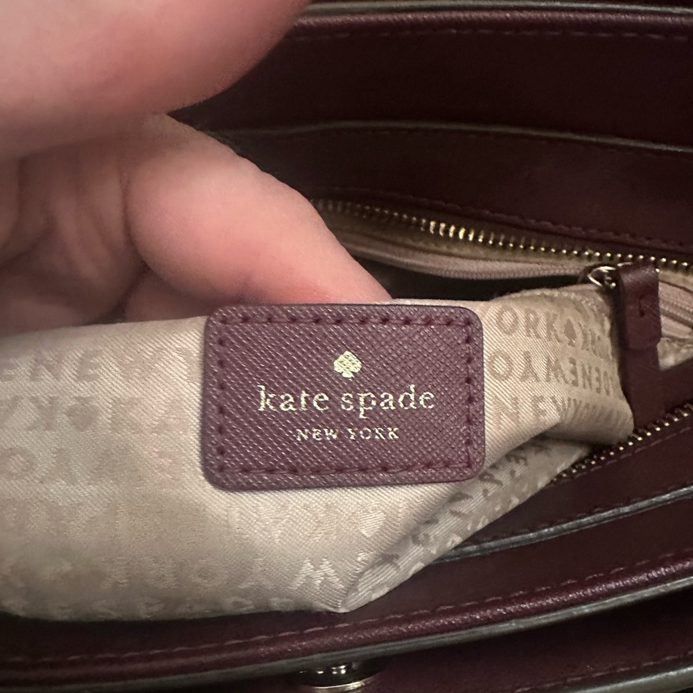 Kate Spade Burgandy Saffiano Leather Reese Laurel Way Satchel bag - Picture 7 of 8